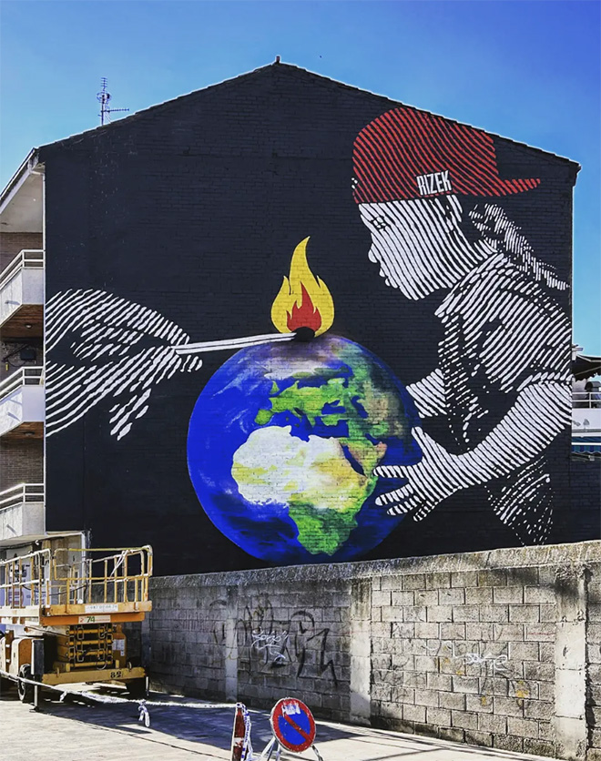 Rizek - Blow it, mural, La Bañeza, Aero Rap Festival XI, 2023