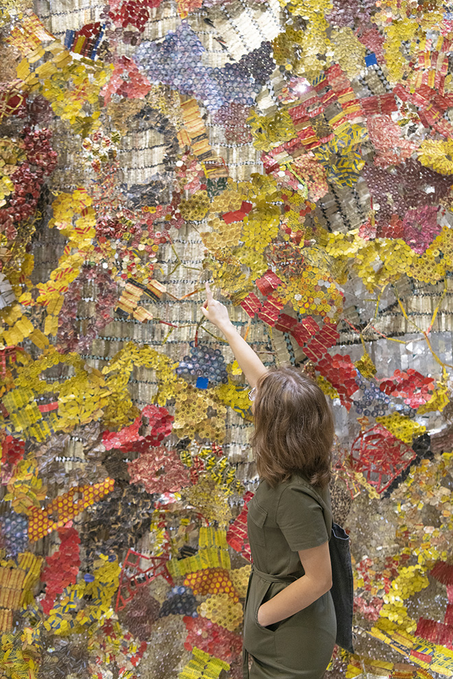 Hyundai Commission: El Anatsui: Behind the Red Moon, Installation View, Photo © Tate (Lucy Green)