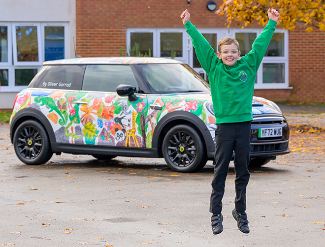 Oliver Gorrod creates Car of the Future, Winner of MINI Minds…with Crayola