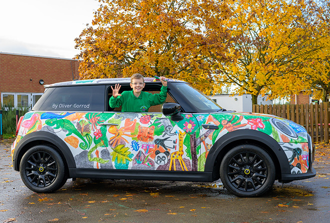 Oliver Gorrod creates Car of the Future, Winner of MINI Minds…with Crayola