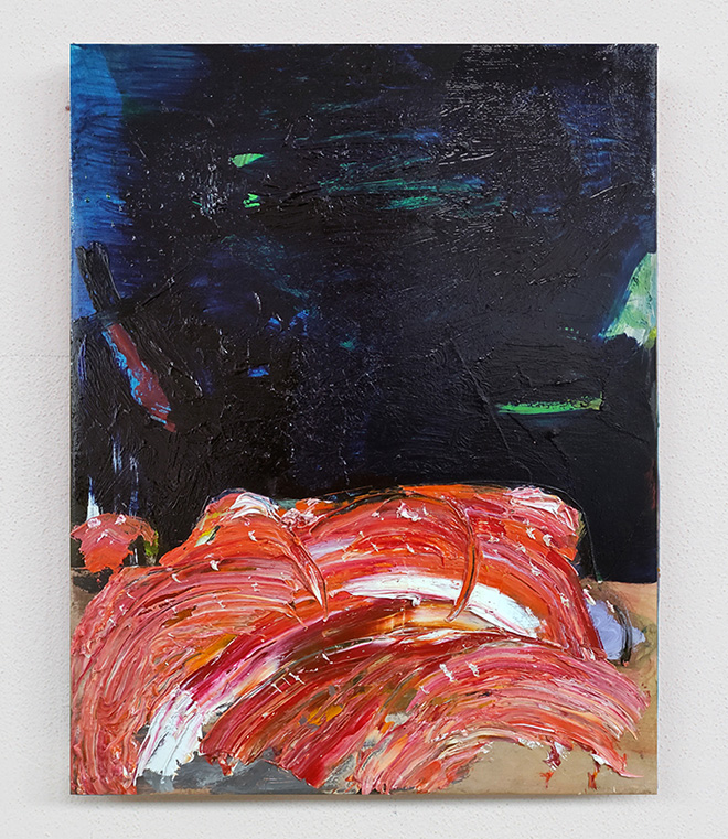 Von Buren Contemporary - Luca Zarattini, Notturno con onda anomala, 2022, tecnica mista su tela, 40x30 cm