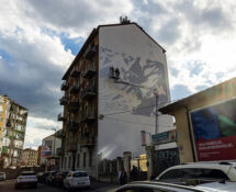 Millo - Murale a Torino (work in progress), Piazza Bottesini 6. Photo credit: Mauro Ujetto