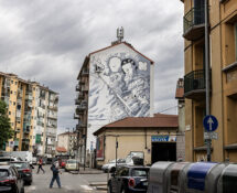 Millo - Murale a Torino (work in progress), Piazza Bottesini 6. Photo credit: Mauro Ujetto