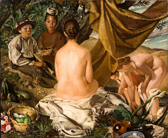 Felice Carena - Quiete, 1921, olio su tela, 150 x 181 cm, Piacenza, Galleria d'Arte Moderna Ricci Oddi (inv. 249). Courtesy Galleria d'Arte Moderna Ricci Oddi, Piacenza