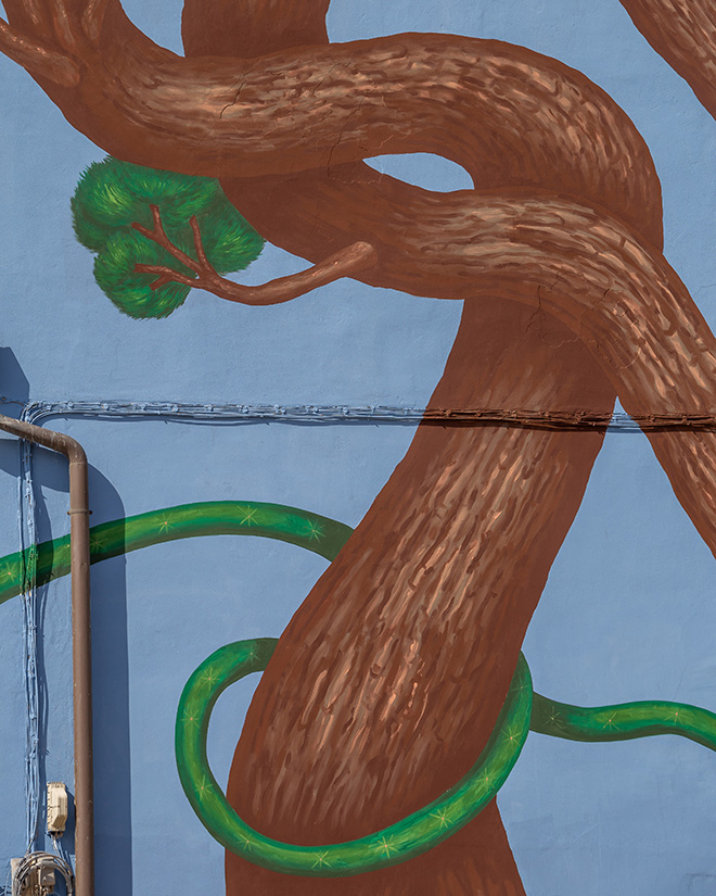 Nian - Innesto, murale a cura di Street Levels Gallery presso Istituto Comprensivo Giorgio La Pira Piazza della Costituzione, San Donnino Campi Bisenzio (FI)