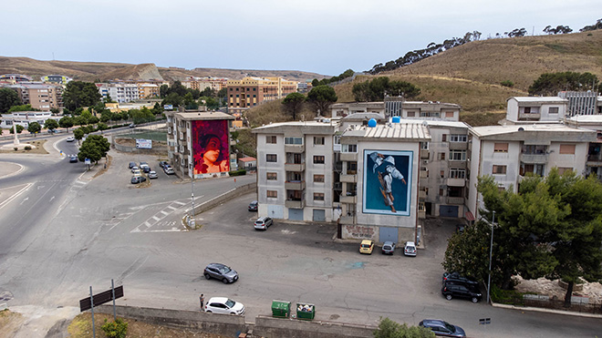 Piet Rodriguez + Kitsune - Murale a Crotone per KRIU - KRotone Identità Urbane