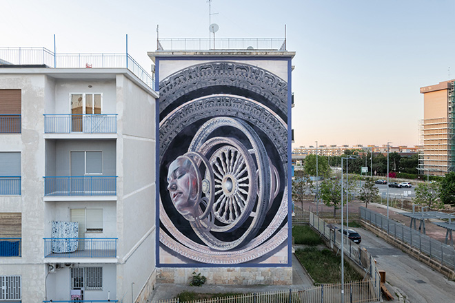 Vesod - Modulo 7x3, murale per SanPArt 2024, Quartiere San Paolo, Bari. Photo credit: Federico Landi