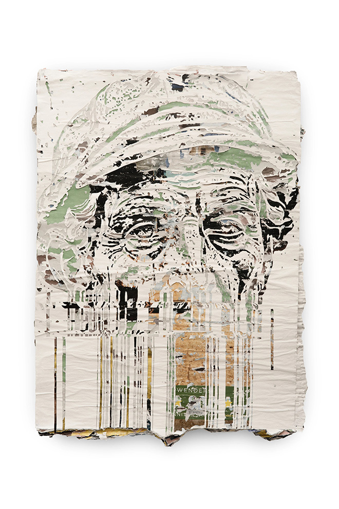 Vhils - Glitch series 02, 110x80cm, 2024