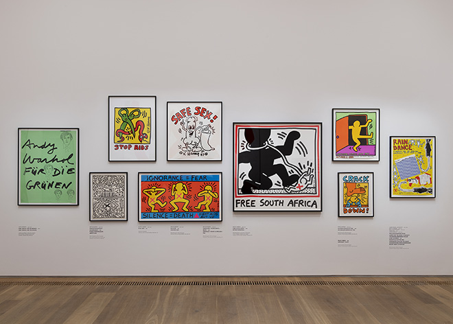 Installation view, Andy Warhol & Keith Haring. Party of Life. Photo: Elisabeth Greil, Bayerische Staatsgemäldesammlungen, Museum Brandhorst, Munich