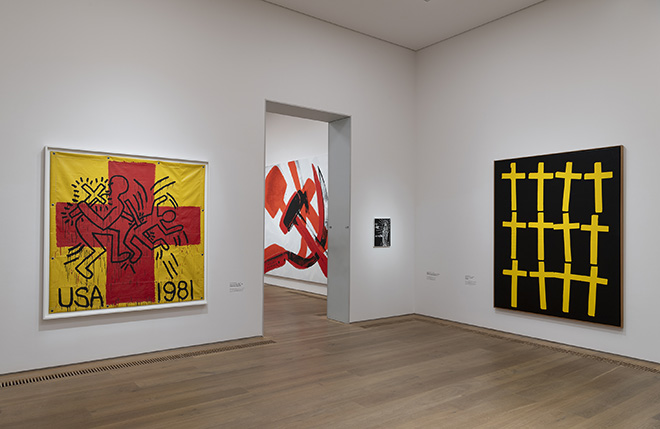 Installation view, Andy Warhol & Keith Haring. Party of Life. Photo: Elisabeth Greil, Bayerische Staatsgemäldesammlungen, Museum Brandhorst, Munich