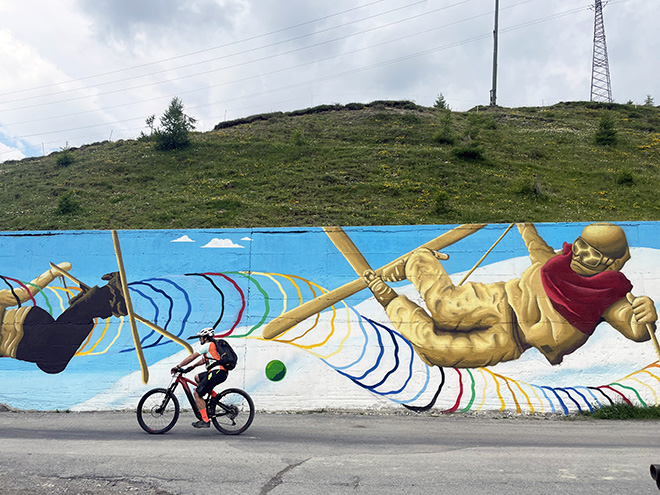 Luca Rancy - Murale a Trepalle, Livigno Olimpiadi 2026, Livigno Alp Colors. Photo credit: Urban Colors