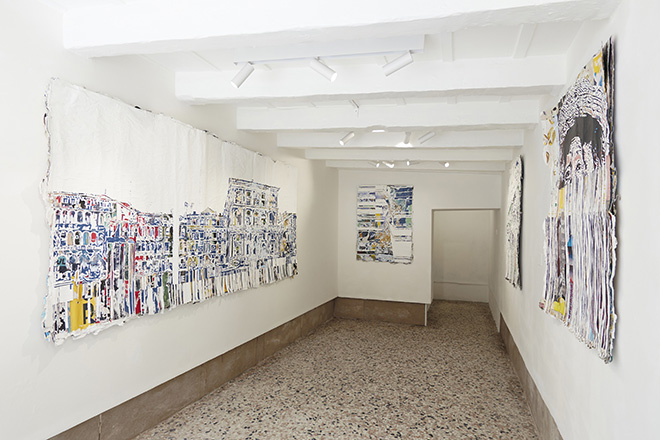 Alexandre Farto aka Vhils - GLITCH, installation view, MAGMA Gallery, Venezia