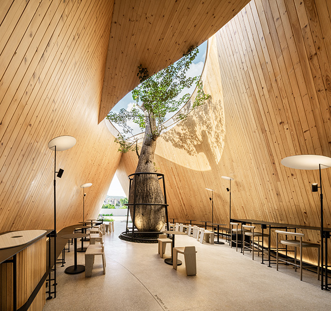 IDIN Architects - Harudot Chon Buri, Cafe, (Nana Coffee Roasters), Thailand. Photo credit: DOF Sky | Ground