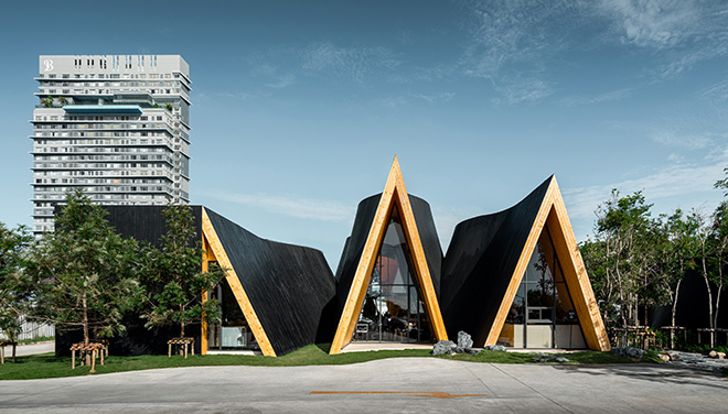 IDIN Architects - Harudot Chon Buri, Cafe, (Nana Coffee Roasters), Thailand. Photo credit: DOF Sky | Ground