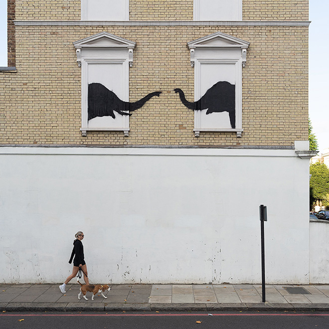 Banksy - The elephant in the room, Edith Terrace, Edith Grove, Chelsea, London