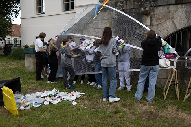 Luzinterruptus - (Plastic) Full Moon (work in progress), Brunswick, 2024. Photo credit: Lichtparcours