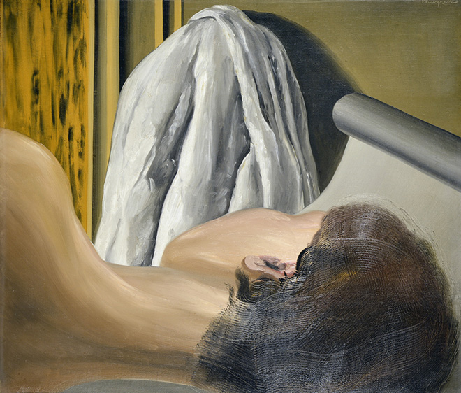 René Magritte. L'épreuve du sommeil, 1926, olio su tela ©René Magritte, by SIAE 2024