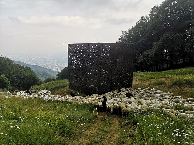 Alberto Frigo - THE CUBE, installation, Monte Novegno (Italy)