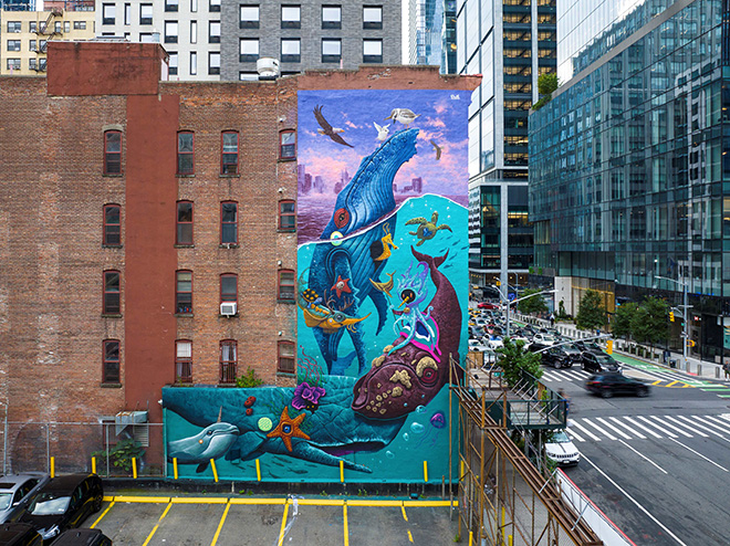 Dulk - Ocean Ecosystem Mural, Hudson Yards, New York. Photo credit: @dr_derek for @StreetArtMankind