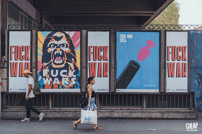 CHEAP – F*CK WAR: in strada a Bologna i Poster della Call For Artists 2024