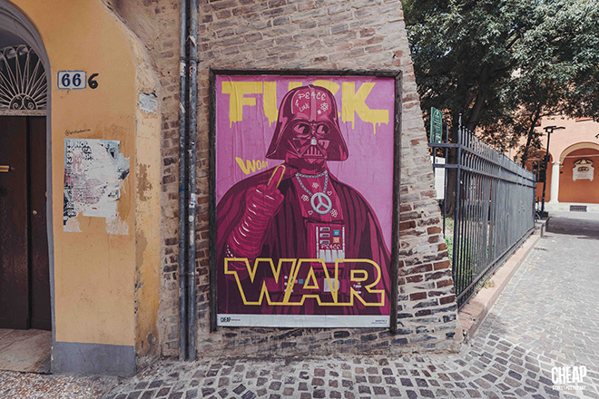 CHEAP - F*CK WAR, Call For Artists 2024, Poster, Bologna. Photo credit: Giulia Rosco