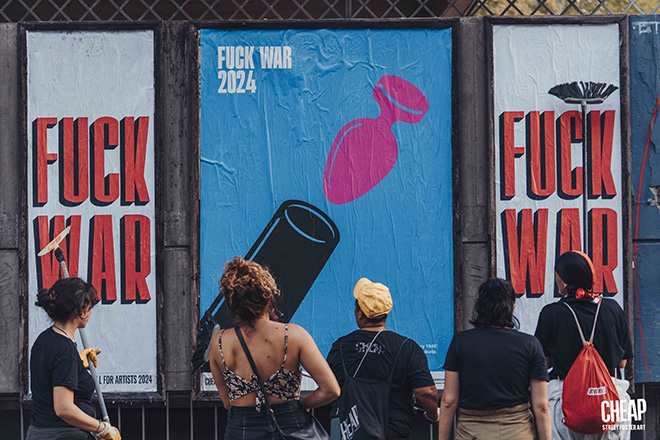 CHEAP - F*CK WAR, Call For Artists 2024, Poster, Bologna. Photo credit: Giulia Rosco