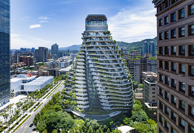 Vincent Callebaut Architectures - Tao Zhu Yin Yuan, The LEED Platinum Residential Tower, Taipei, Taiwan. ©Bes Engineering Corporation