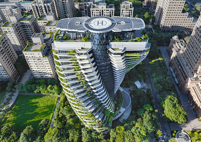 Vincent Callebaut Architectures - Tao Zhu Yin Yuan, The LEED Platinum Residential Tower, Taipei, Taiwan. ©Bes Engineering Corporation