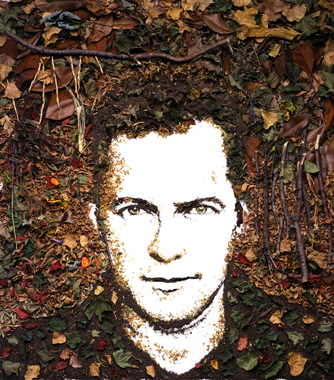 Vik Muniz, Self portrait (Fall) 2, 2005, chromogenic print, (AP 3/4), 154x131 cm.