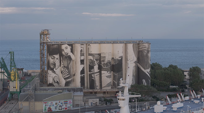 Guido Van Helten - Murales sui silos del porto di Bari