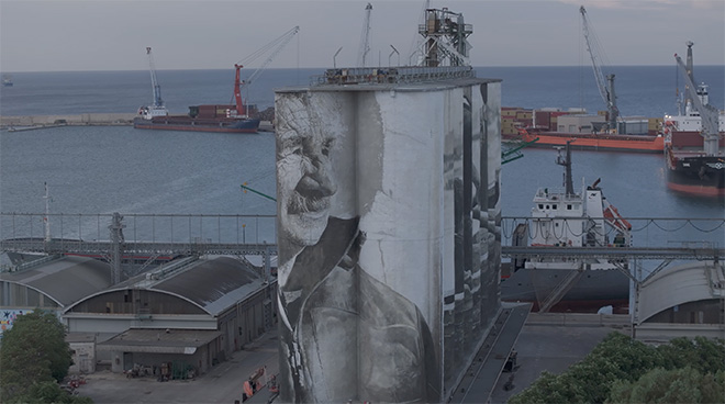 Guido Van Helten - Murales sui silos del porto di Bari