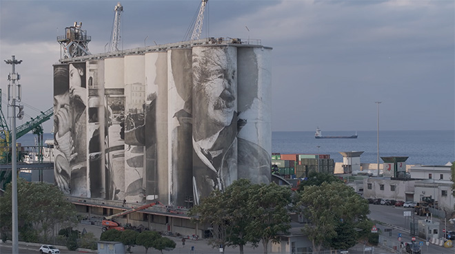 Guido Van Helten - Murales sui silos del porto di Bari