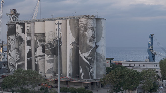 Guido Van Helten – L’anima di Bari sui silos del porto