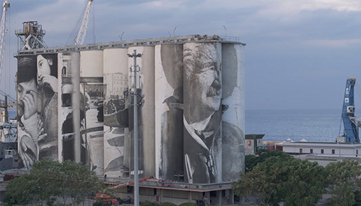 Guido Van Helten - Murales sui silos del porto di Bari