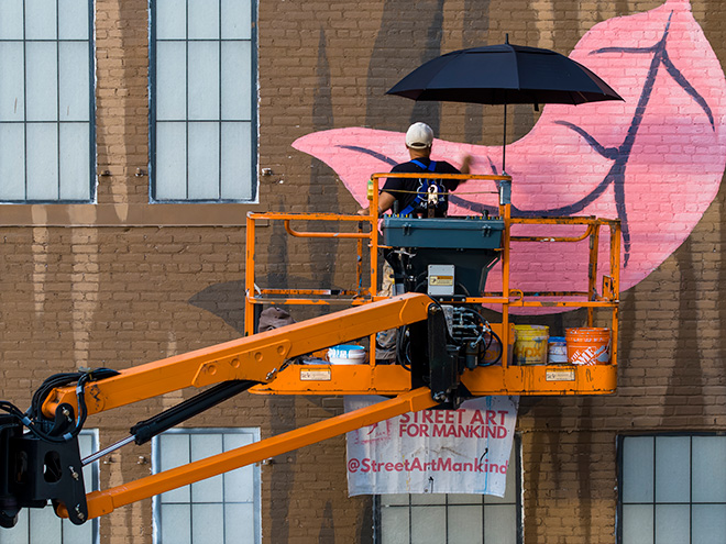 Millo - Urban Restoration Mural (work in progress), Hudson Yards, New York. Photo credit: @dr_derek for @StreetArtMankind