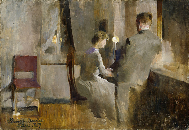 Harriet Backer (1845-1932) - Musique, intérieur à Paris [Musikk, interiør fra Paris] 1887. Huile sur toile. 38,5 × 55,5 cm. Oslo, National museum. © National Museum / Børre Høstland