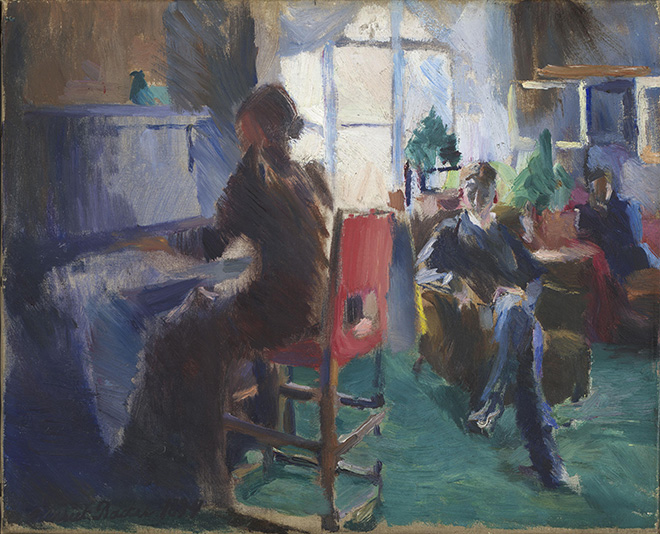 Harriet Backer (1845-1932) - Au piano [Ved pianoet], 1894. Huile sur toile, 27,5 x 34,4 cm. Oslo, National museum, ©National Museum / Børre Høstland