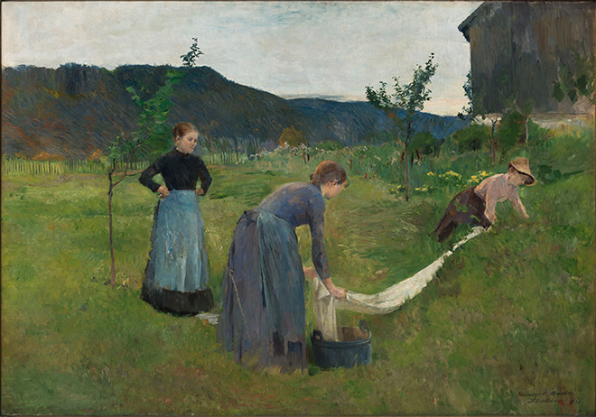 Harriet Backer (1845-1932). Blanchiment du linge [Blekevollen] 1886-1887. Huile sur toile, 90,5 × 110 cm. Bergen, Kode Bergen Art Museum © Kode / Dag Fosse