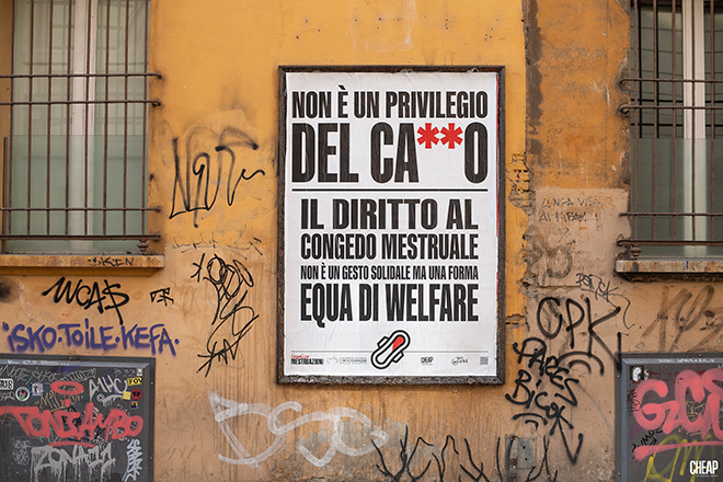 CHEAP x WeWorld - Legalize Mestruazioni, Bologna. Photo credit: Michele Lapini