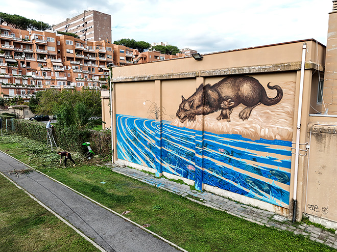 Hitnes + Groove - Murales al Laurentino 38, Roma. Photo credit: Simone Fedele