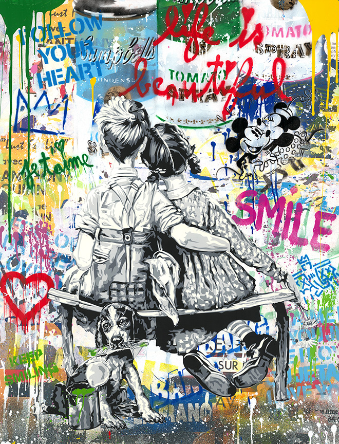 Mr.Brainwash - Work Well Together (2023), Mixed technique on paper, 50x38 cm.