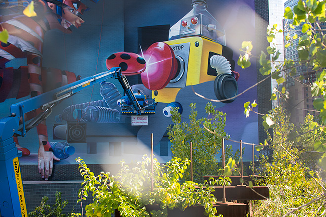 SUPER A - Plastics mural, Hudson Yards, New York. Photo credit: @dr_derek for @StreetArtMankind