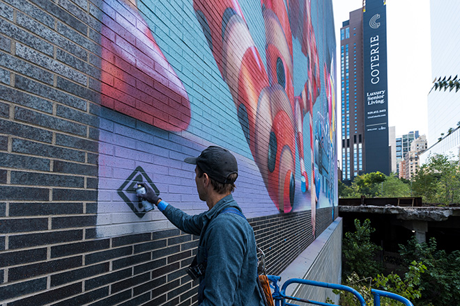 SUPER A - Plastics mural, Hudson Yards, New York. Photo credit: @dr_derek for @StreetArtMankind