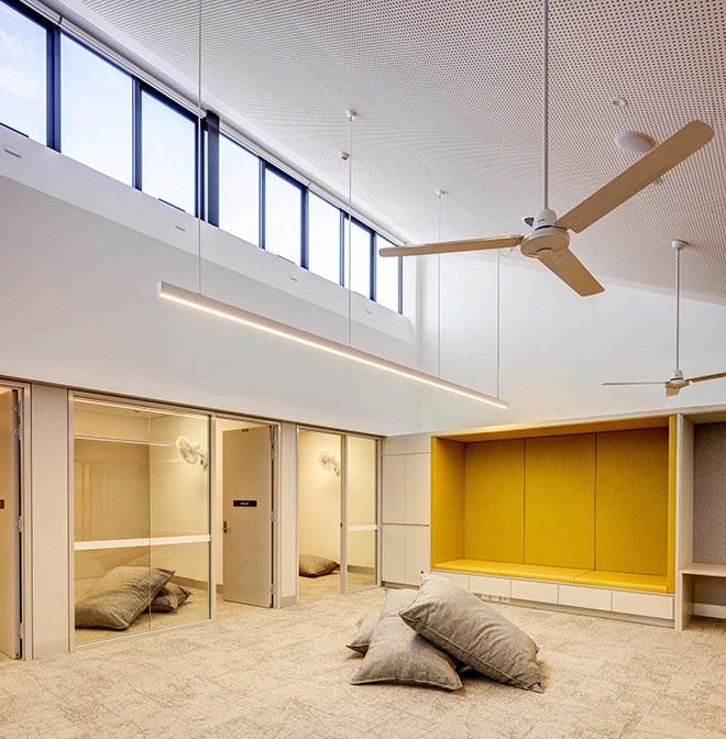 fjcstudio architecture - Darlington Public School, Sydney, Level 2, quiet withdrawal rooms. Photo credit: Brett Boardman