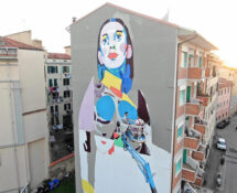 Aryz (work in progress) - Il murale a Livorno nel quartiere Venezia