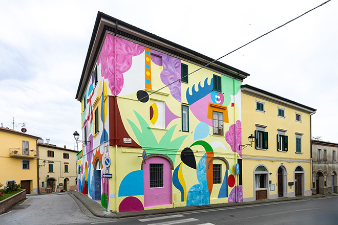 Mina e Zosen - Murale a Riparbella (PI), Festival La Collina della Fiabe