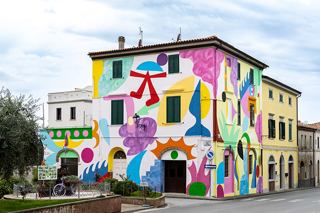 Mina e Zosen - Murale a Riparbella (PI), Festival La Collina della Fiabe