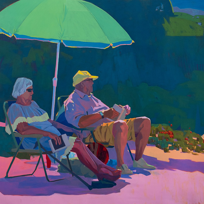 Timm Blandin  - Seniors looking at the beach, 121,5 x 121,5 cm, MAGMA gallery