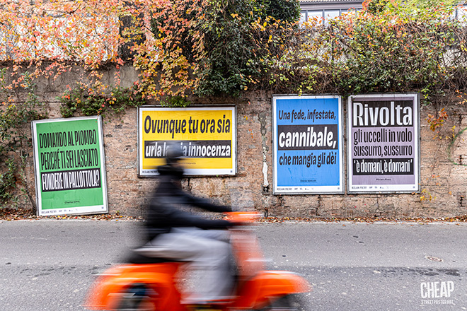 RECLAIM POETRY 2024: i manifesti di CHEAP per il Patto per la Lettura tornano sui muri di Bologna