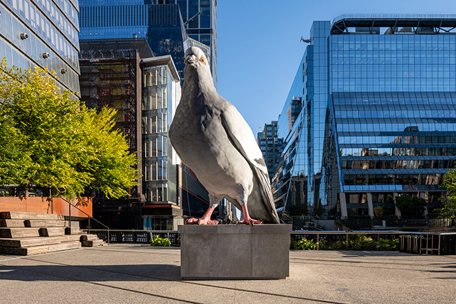 Iván Argote, Dinosaur, 2024. A High Line Plinth commission. On view October 2024 - Spring 2026. Photo by Timothy Schenck. Courtesy of the High Line